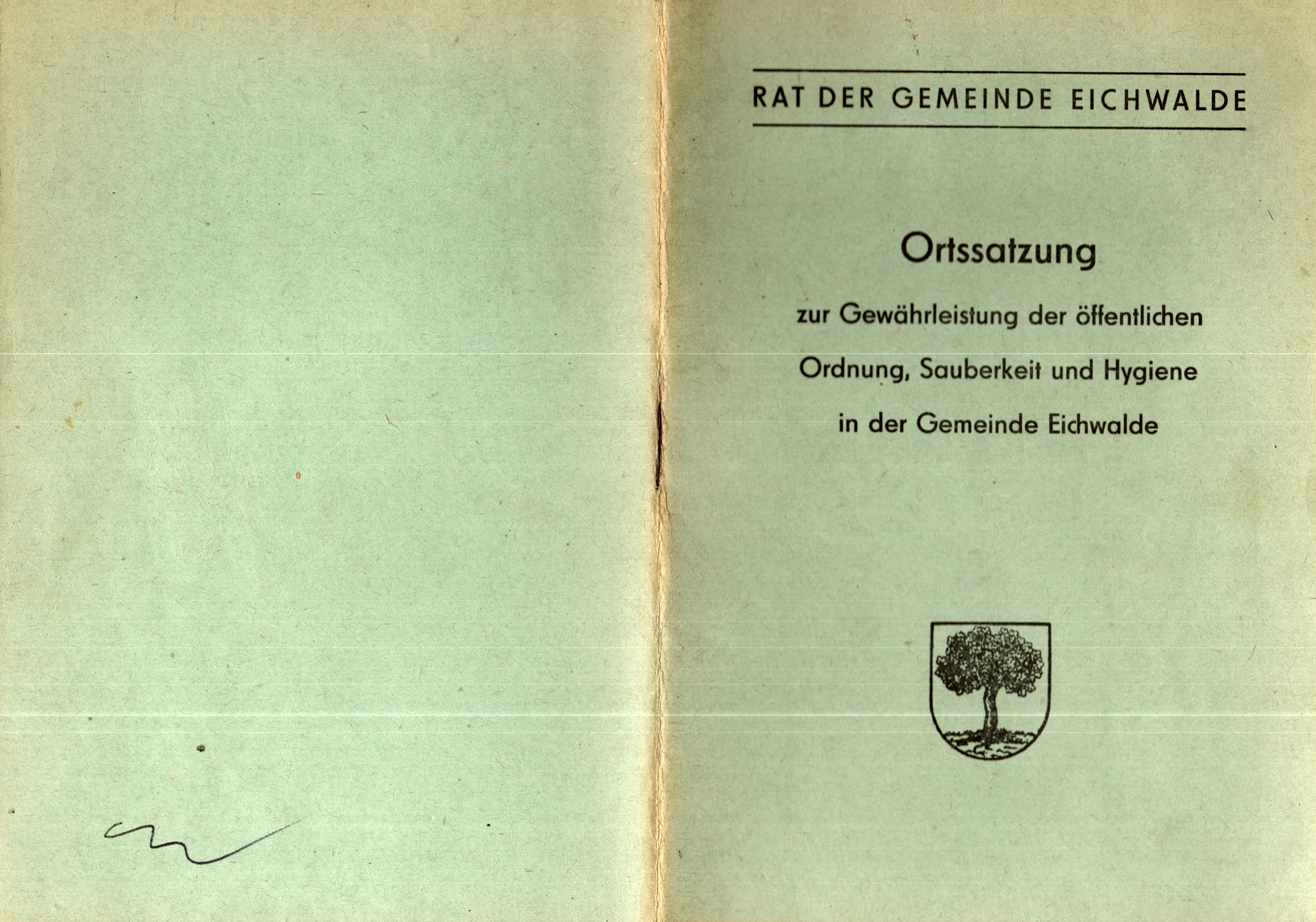 Eichwalde Ortssatzung zur Gew&auml;hrleistung der &ouml;ffentlichen Ordnung