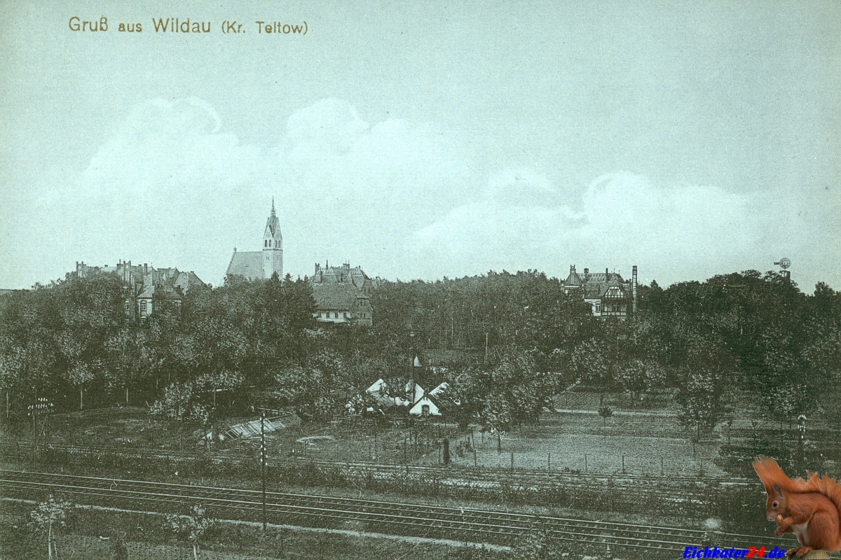 Ansichtskarte Wildau Blick auf Hoherlehme Bahn im Vordergrund